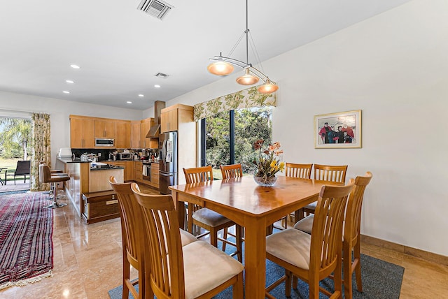 view of dining room