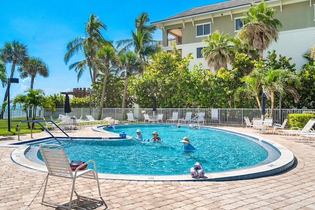 view of pool featuring a patio area