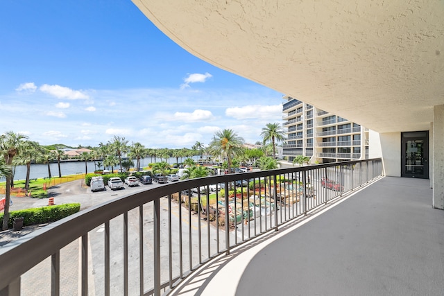 balcony with a water view