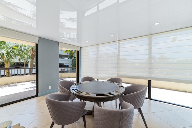 view of tiled dining space