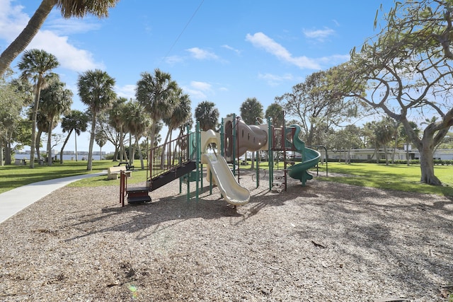 view of play area featuring a yard