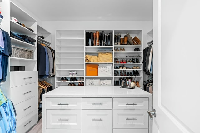 view of walk in closet