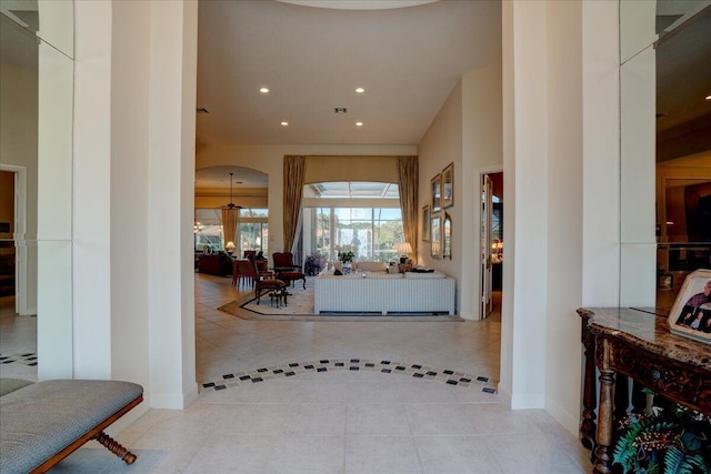 foyer entrance featuring light tile patterned floors