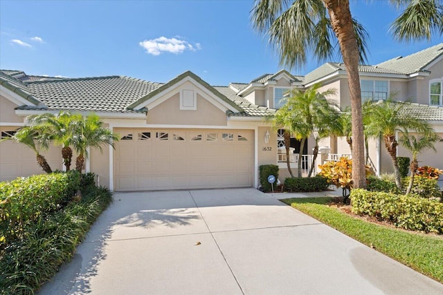 view of front of property featuring a garage