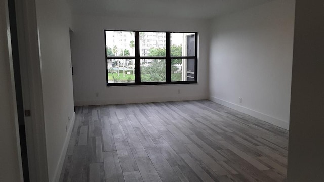 empty room with light wood-type flooring