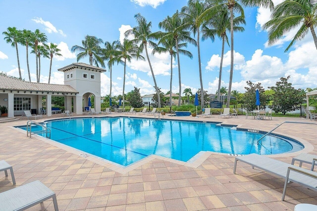 view of pool with a patio