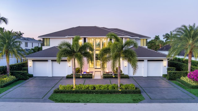 view of front of house with a garage