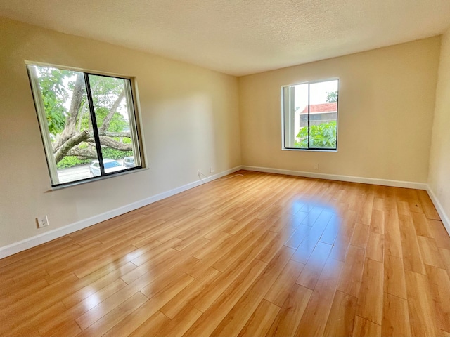 unfurnished room featuring a healthy amount of sunlight and light wood-type flooring