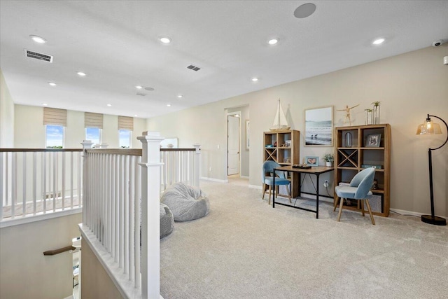 11966 SW Macelli Way, Port Saint Lucie, FL 34987 - corridor featuring carpet floors, recessed lighting, baseboards, and an upstairs landing