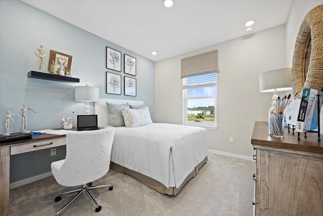 11966 SW Macelli Way, Port Saint Lucie, FL 34987 - carpeted bedroom featuring baseboards, recessed lighting, and a desk