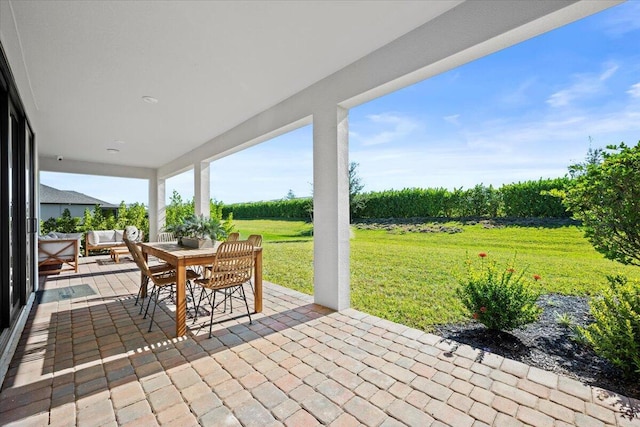 view of patio with an outdoor hangout area