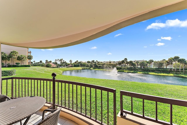 balcony with a water view