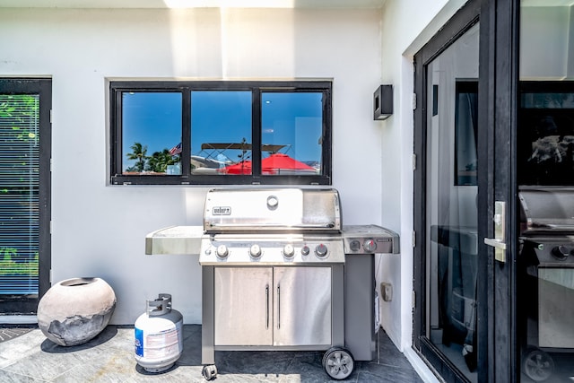 view of patio with area for grilling