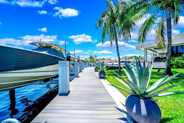 view of dock area