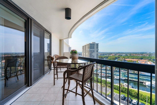 balcony with a water view