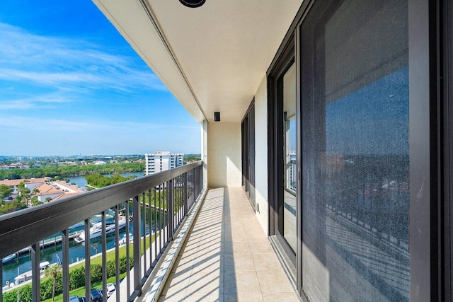 balcony with a water view