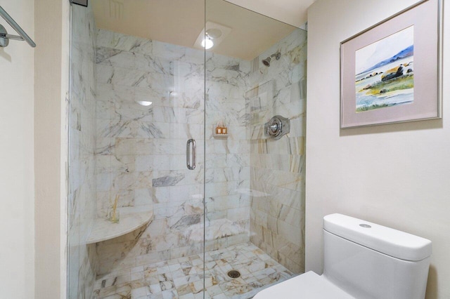 4545 N Ocean Blvd Unit 11C, Boca Raton, FL 33431 - full bathroom featuring a shower stall and toilet