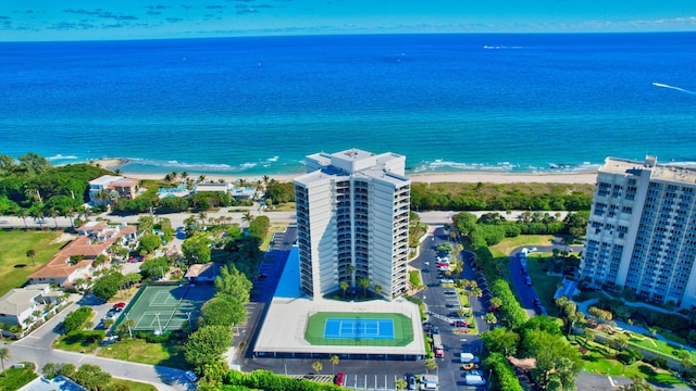 4545 N Ocean Blvd Unit 11C, Boca Raton, FL 33431 - birds eye view of property featuring a beach view and a water view