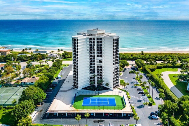 4545 N Ocean Blvd Unit 11C, Boca Raton, FL 33431 - drone / aerial view featuring a water view and a beach view