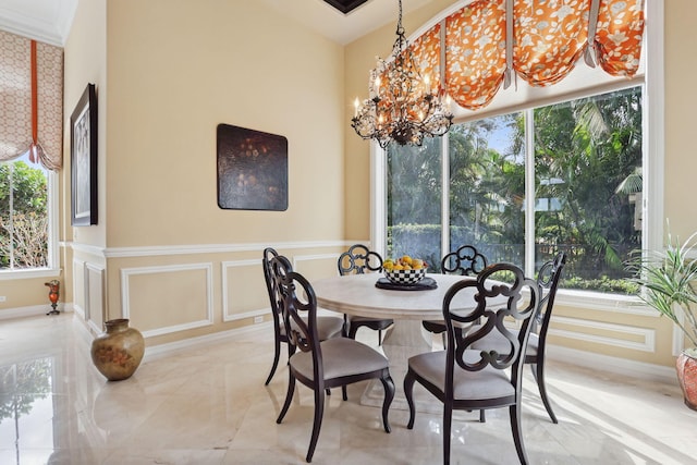 dining room featuring an inviting chandelier