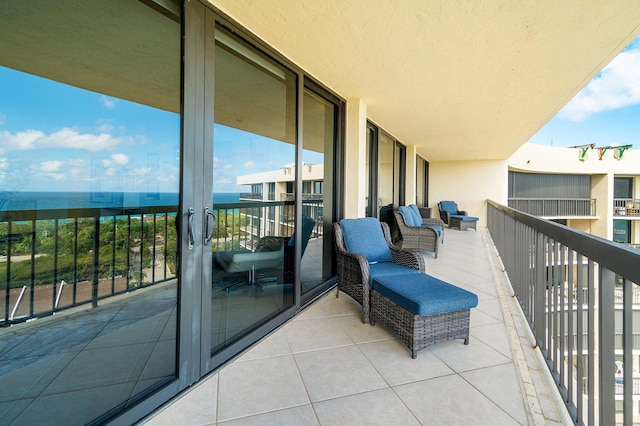 balcony with a water view