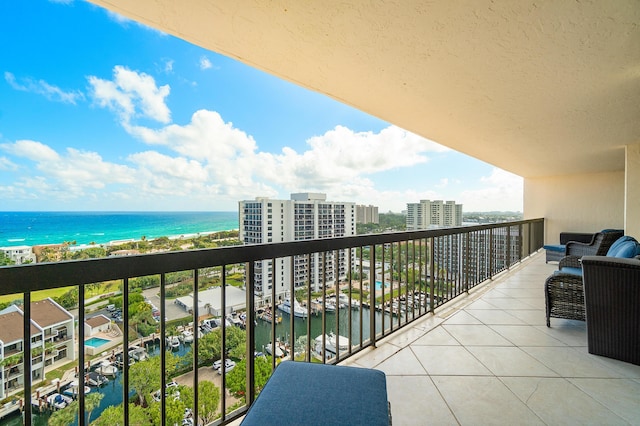 balcony with a water view