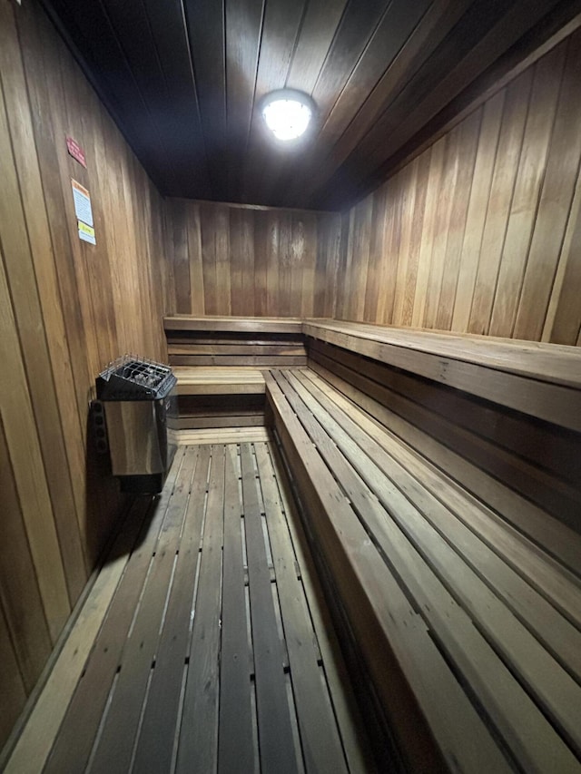 view of sauna