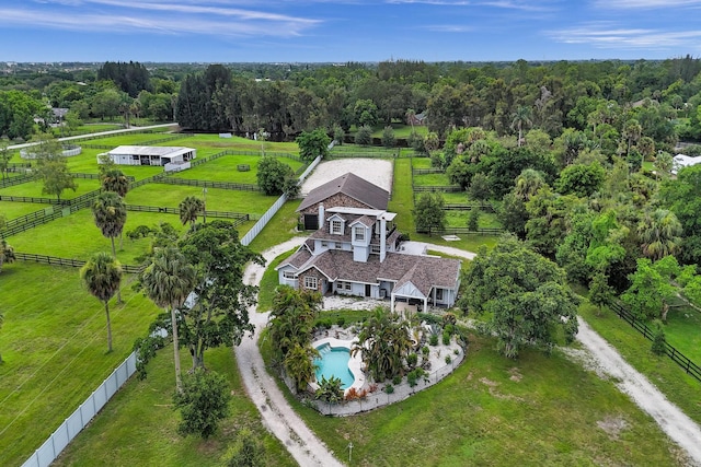 drone / aerial view featuring a rural view