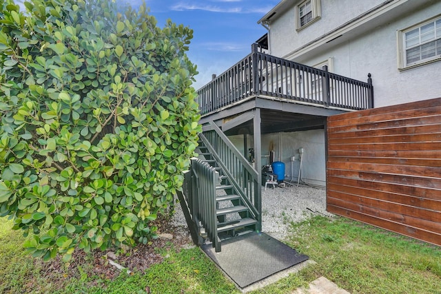 exterior space featuring a wooden deck