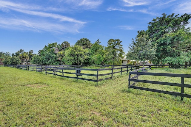 view of yard featuring a rural view