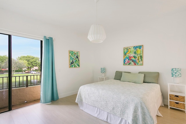 bedroom featuring light hardwood / wood-style flooring