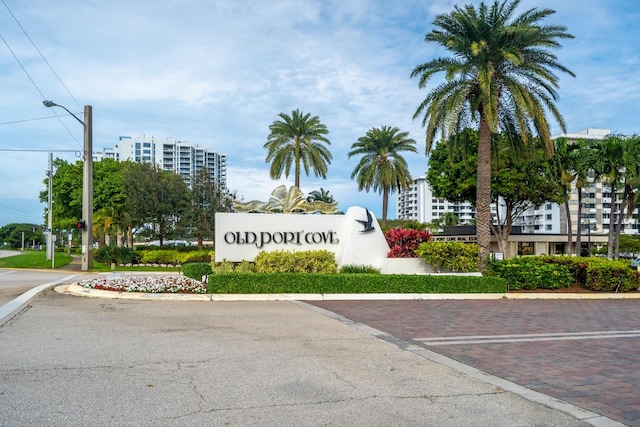 view of community sign