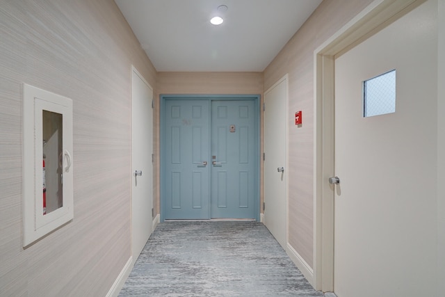 hall featuring light hardwood / wood-style floors