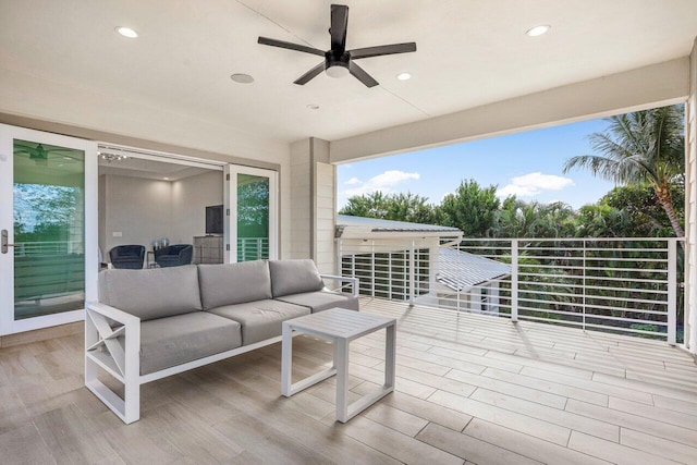 view of patio with a balcony