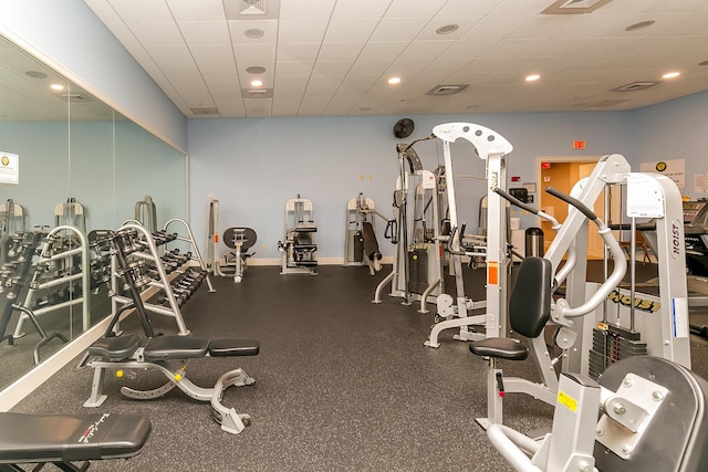 9508 Crooked Stick Ln, Port Saint Lucie, FL 34986 - exercise room featuring recessed lighting