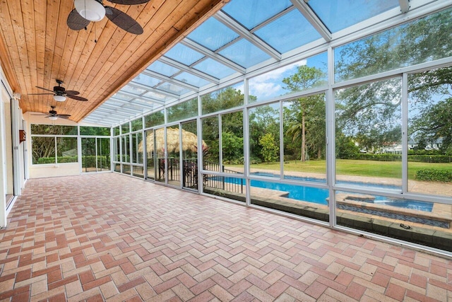 view of patio / terrace with ceiling fan