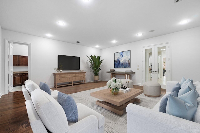 living room with wood-type flooring