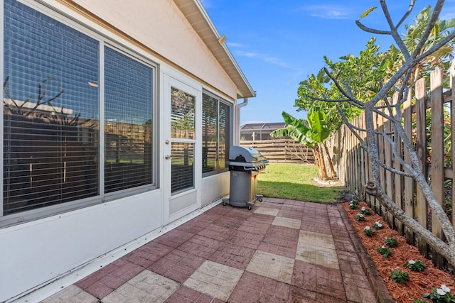 view of patio / terrace with a grill