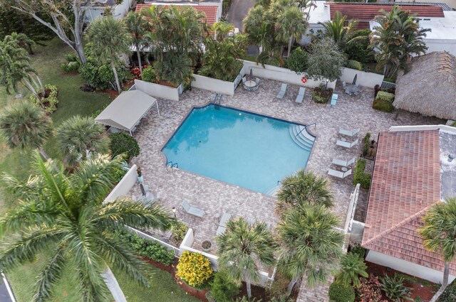 view of pool featuring a patio