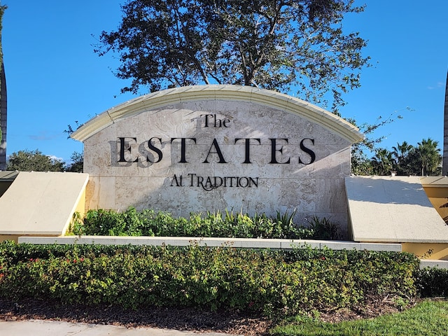 view of community sign