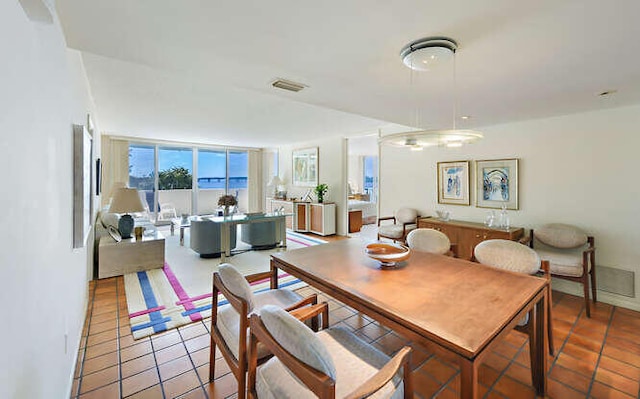 view of tiled dining area