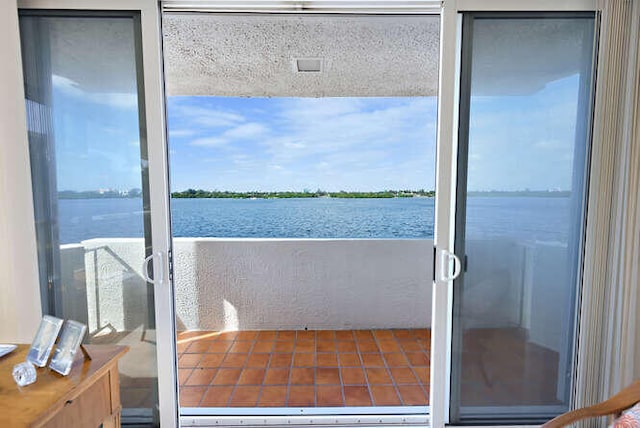 balcony with a water view