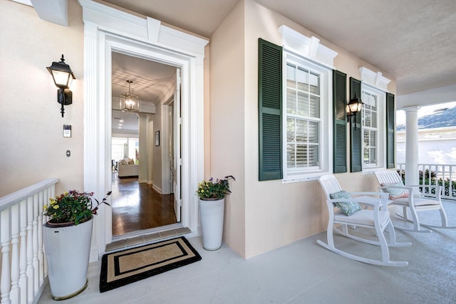 property entrance with a porch