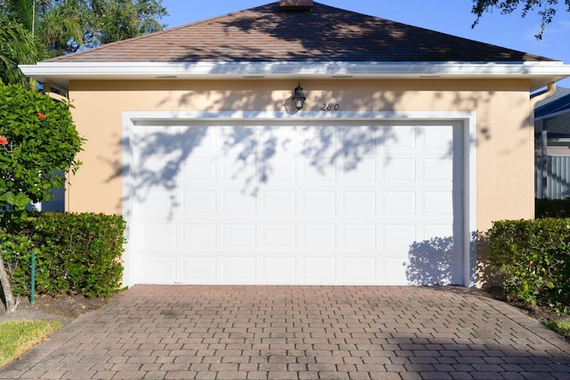 view of garage