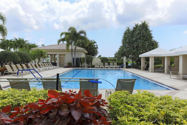 view of pool with a patio area