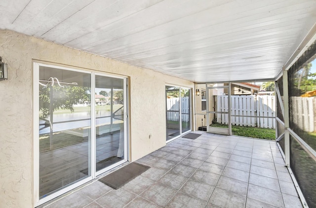 view of unfurnished sunroom