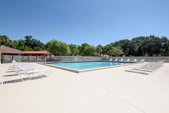 view of pool featuring a patio area