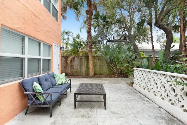 view of patio / terrace with an outdoor living space