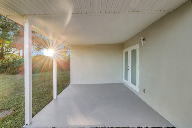 view of patio / terrace featuring french doors