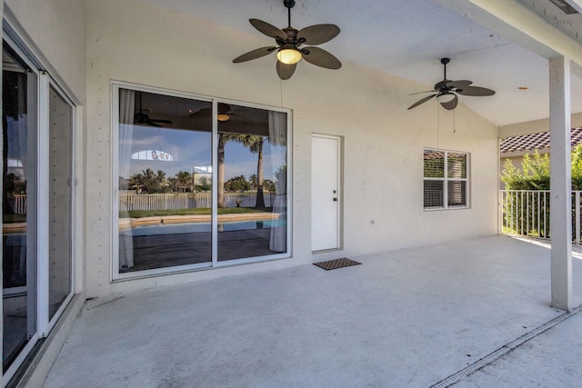 view of patio / terrace with ceiling fan